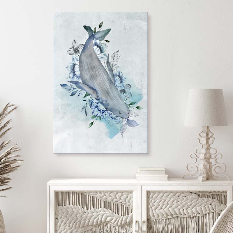 Toile imprimée d'une Baleine Bleue