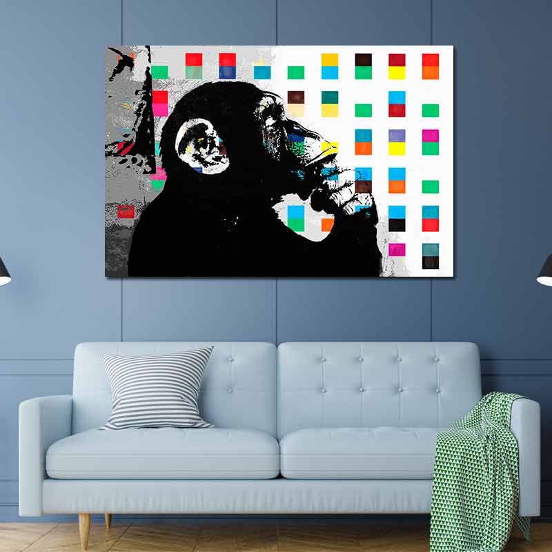 Tableau Banksy Singe Street Art