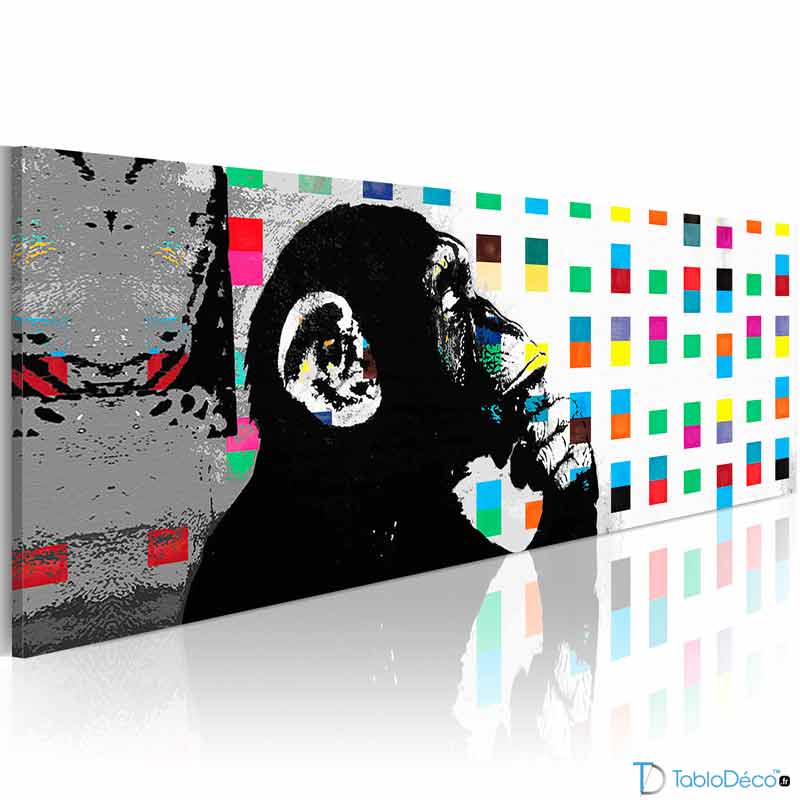 Tableau Décoratif Banksy Singe penseur