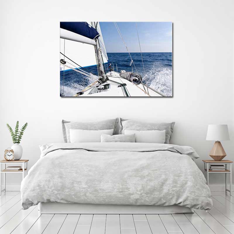 Tableau sur toile imprimée d'un Bateau en Mer - TabloDéco.fr