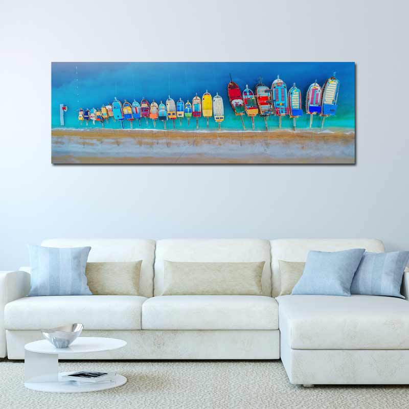 Tableau décoratif avec des Bateaux Colorés