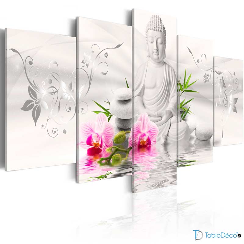 Tableau Décoratif Bouddha Orchidée