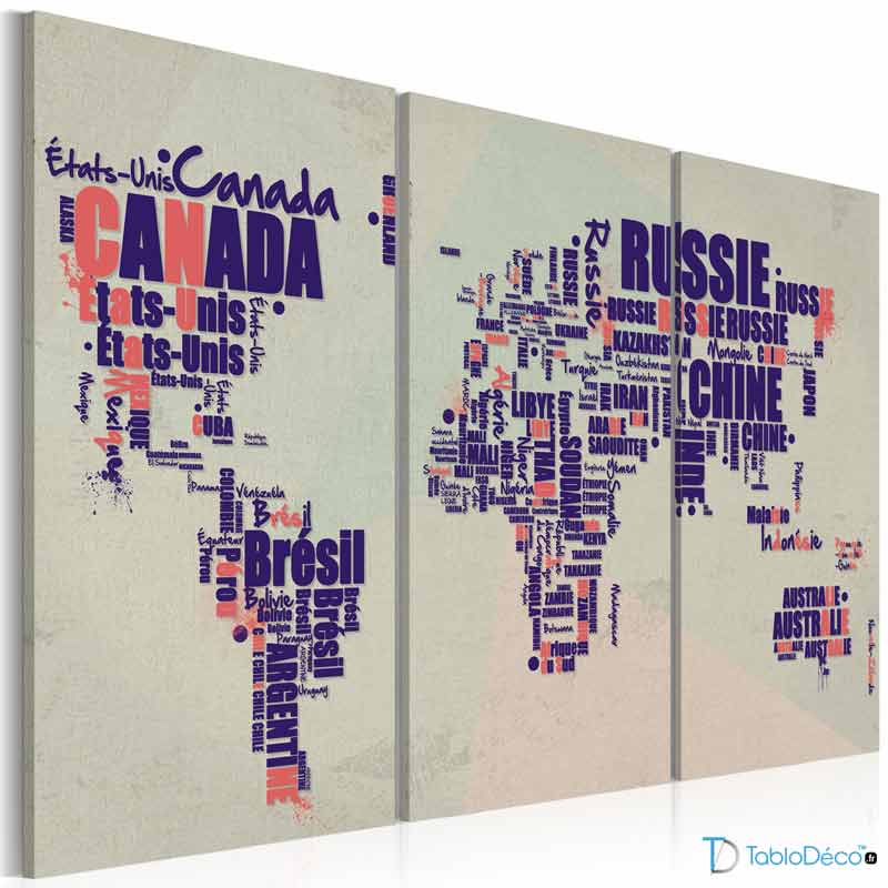 Tableau Carte du Monde Avec Pays