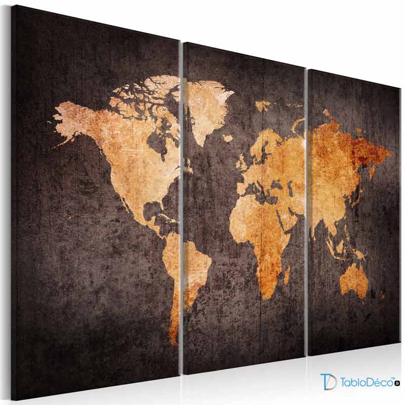 Tableau Carte du Monde Moderne - TabloDéco.fr