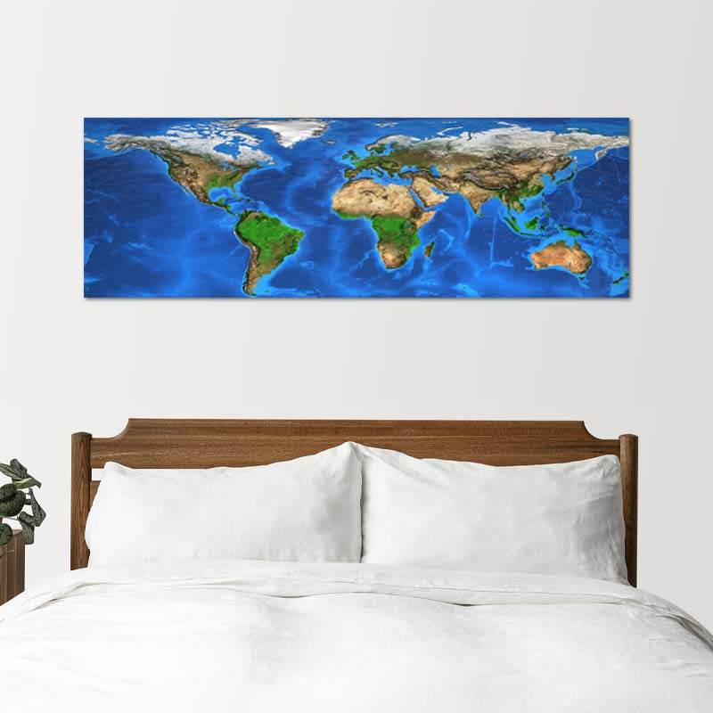 Tableau Carte Du Monde Panoramique - TabloDéco.fr