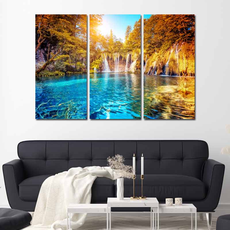 Tableau avec des Cascades Lumineuses - TabloDéco.fr
