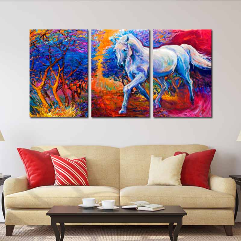 Tableau Décoratif d'un Cheval en Couleur