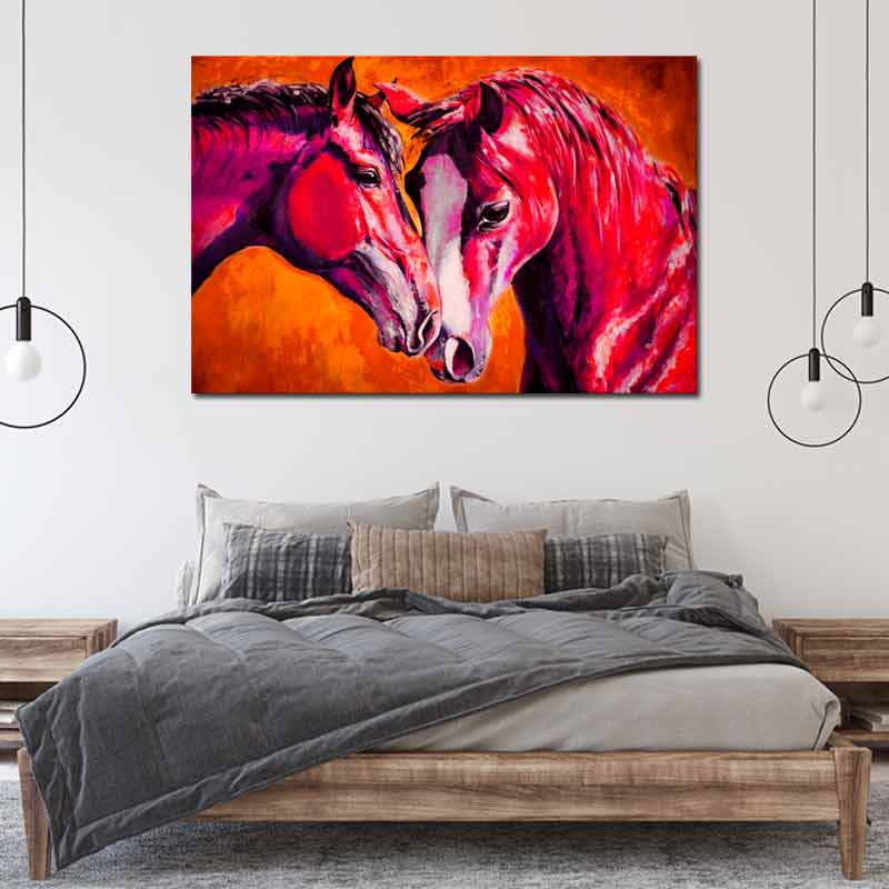 Tableau Décoratif de chevaux en peinture