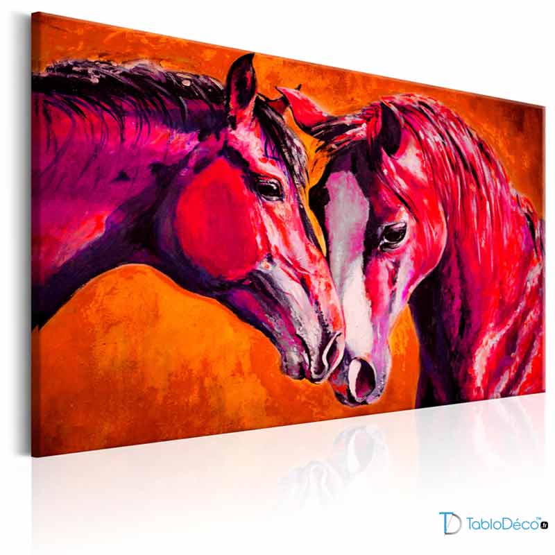 Tableau de chevaux en peinture