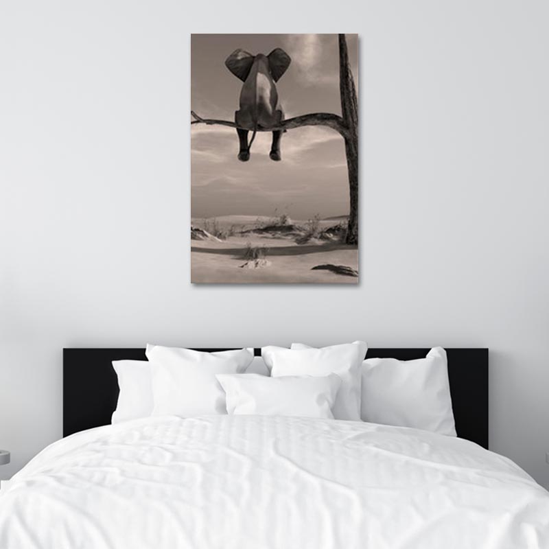 Tableau décoratif d'un Éléphant de Dos