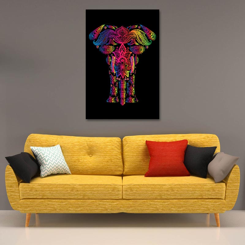 Tableau décoratif d'un Éléphant Mandala
