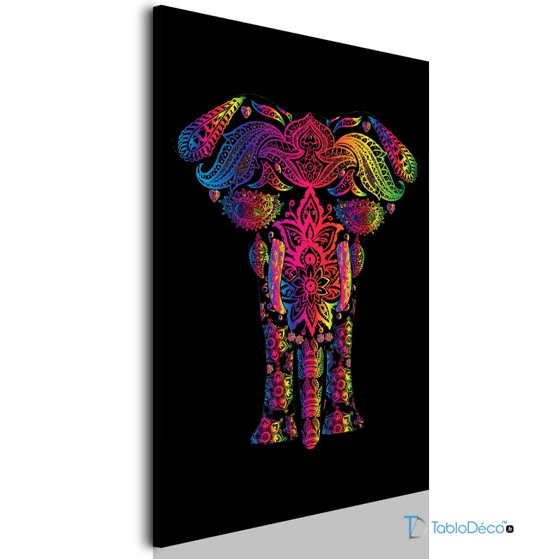 Acheter un Tableau Éléphant Mandala - TabloDéco.fr