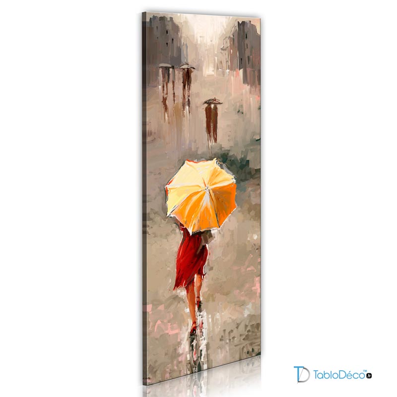 Tableau Femme avec Parapluie sur toile imprimée