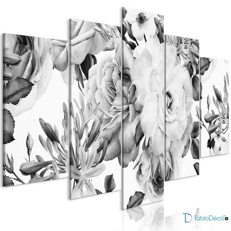 Tableau Fleur Noir et Blanc