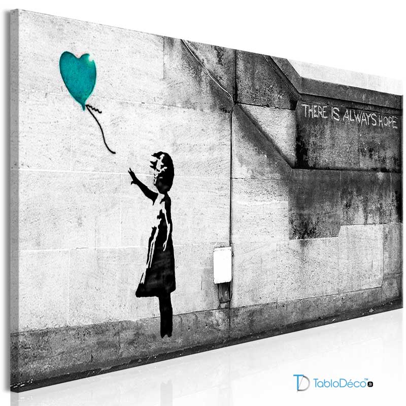 Tableau Il y a toujours de l'espoir Banksy version bleu - TabloDéco.fr