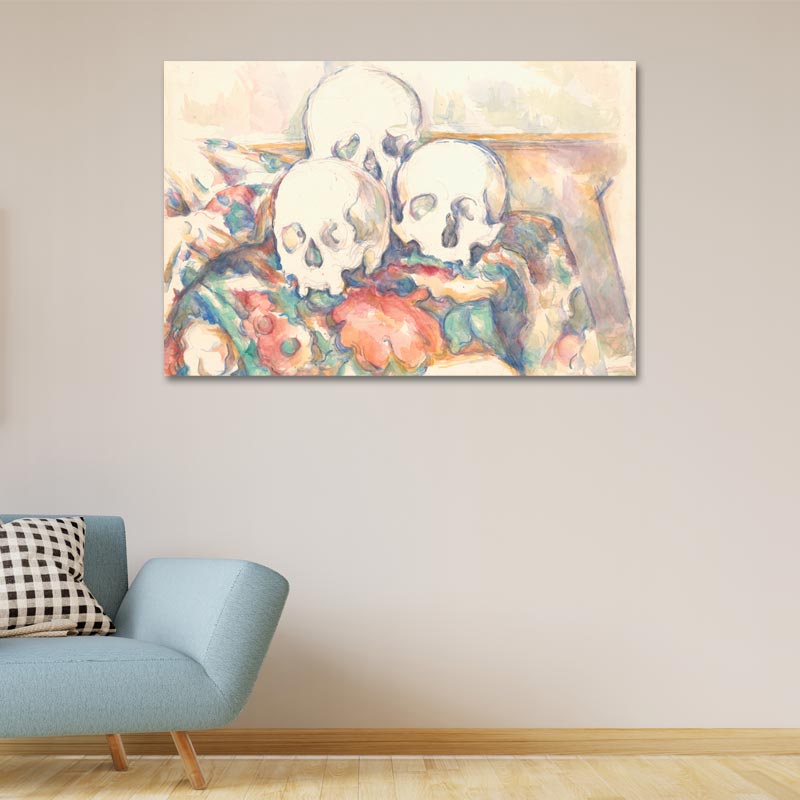 Reproduction sur toile des Trois Crânes de Paul Cézanne