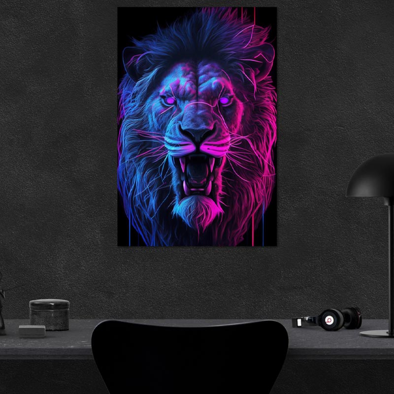 Tableau Lion en 3D - TabloDéco.fr