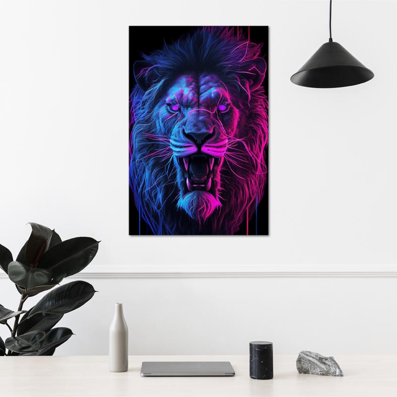 Toile décorative d'un Lion en 3D - TabloDéco.fr