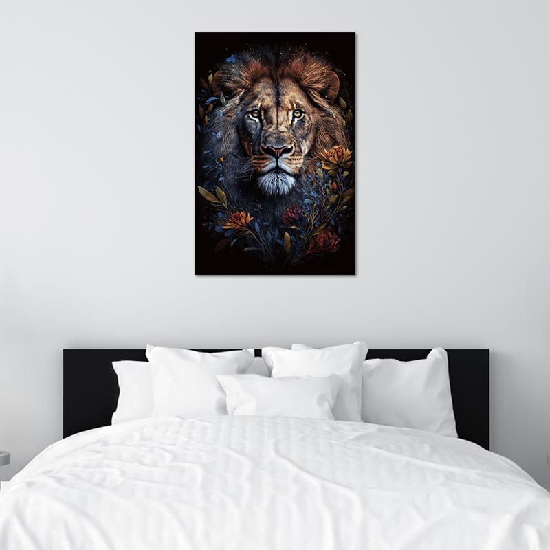 Tableau de décoration sur toile d'un Lion Contemporain - TabloDéco.fr