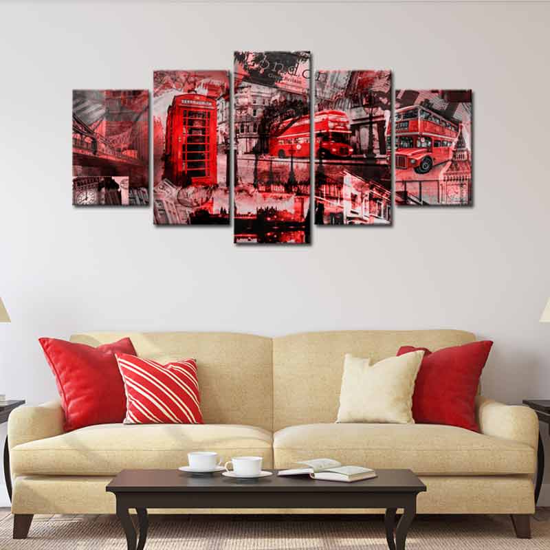 Tableau décoratif de Londres avec Bus Rouge
