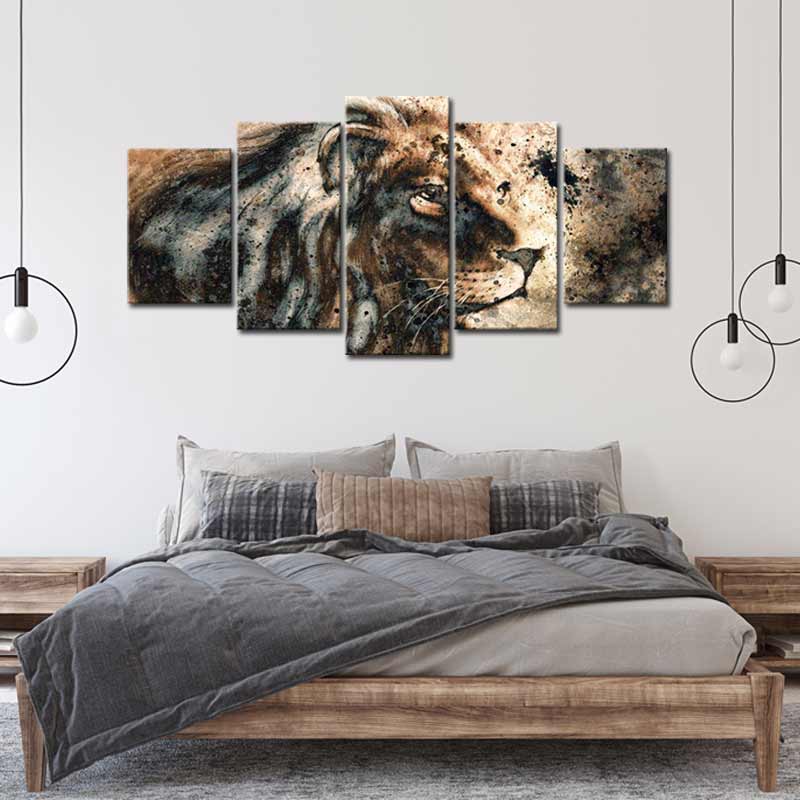 Tableau Décoratif Multi Panneaux Lion
