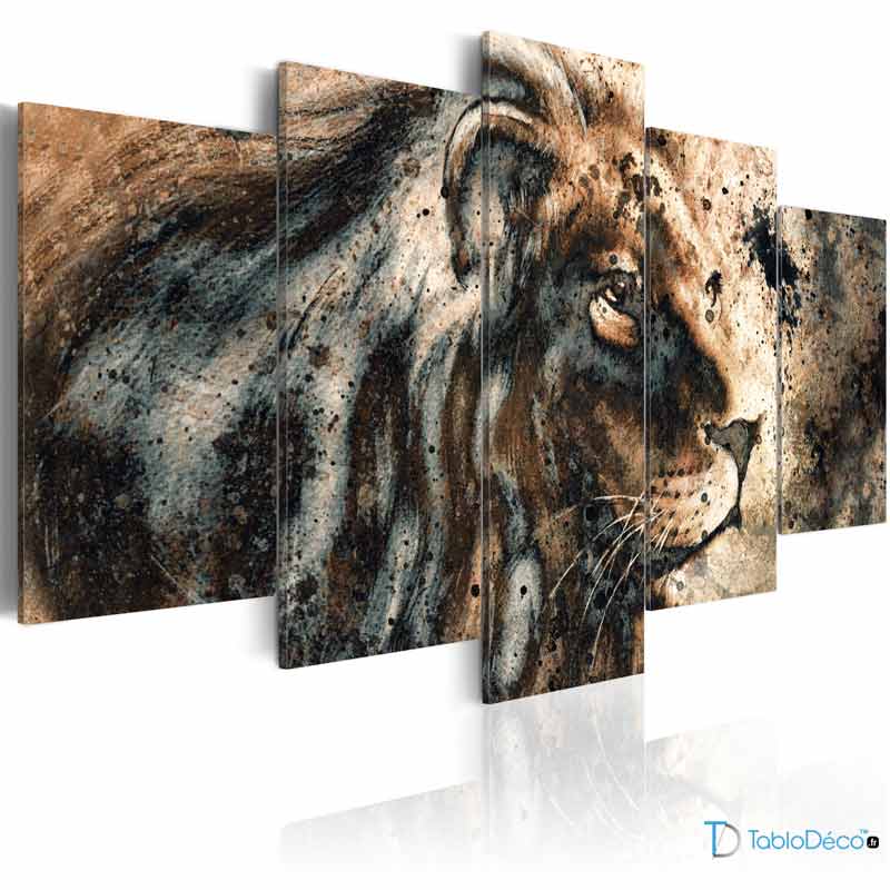 Tableau Multi Panneaux Lion sur toile