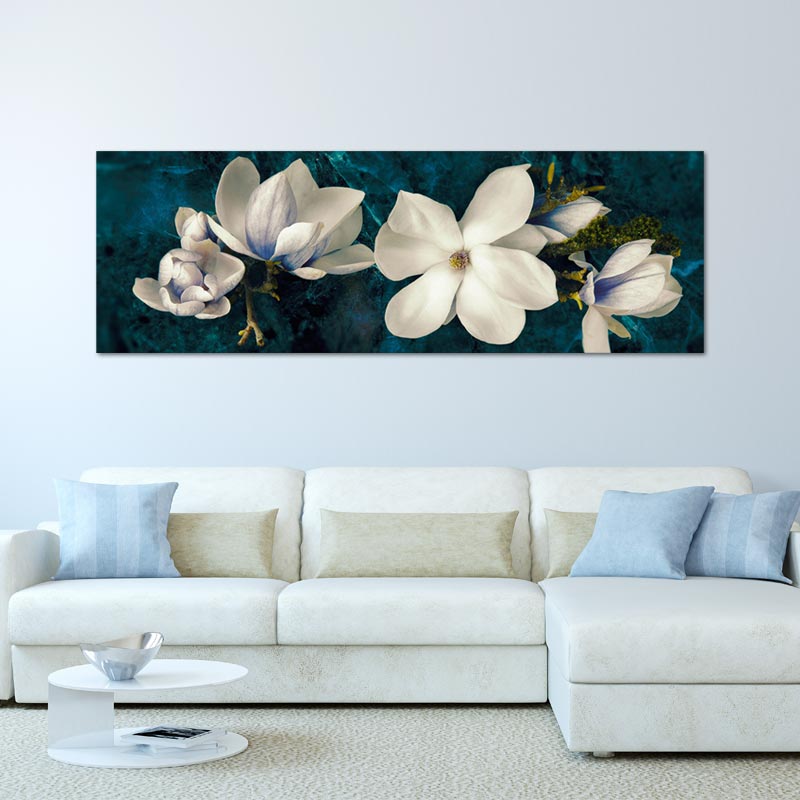 Toile décorative Panoramique avec des Fleurs - TabloDéco.fr
