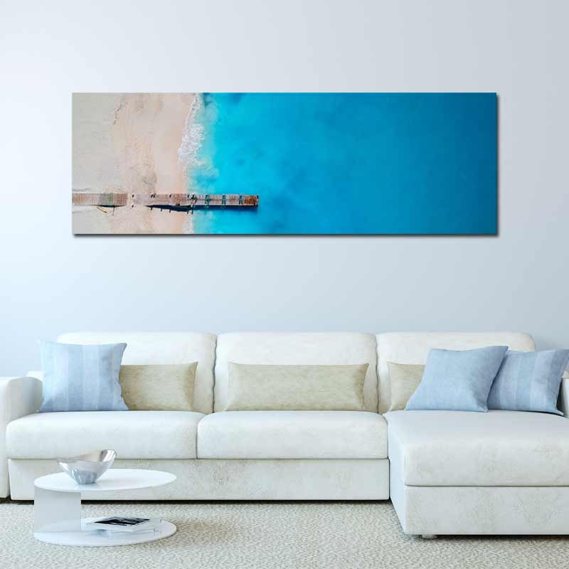 Tableau Paysage ponton entre Mer et Plage