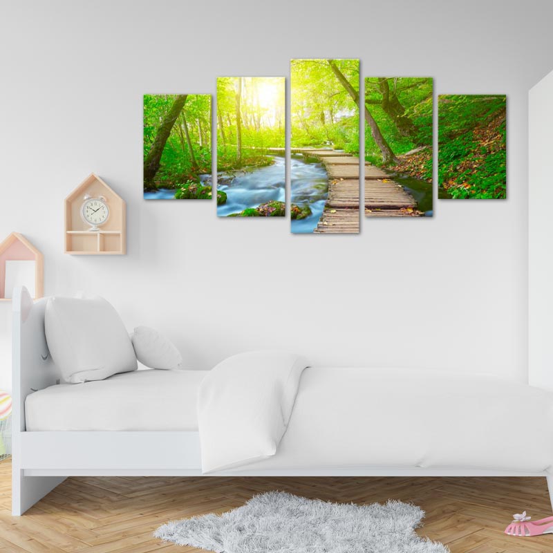 Tableau Paysage Ponton dans la Nature