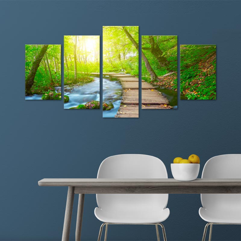 Tableau Paysage Ponton dans la Nature