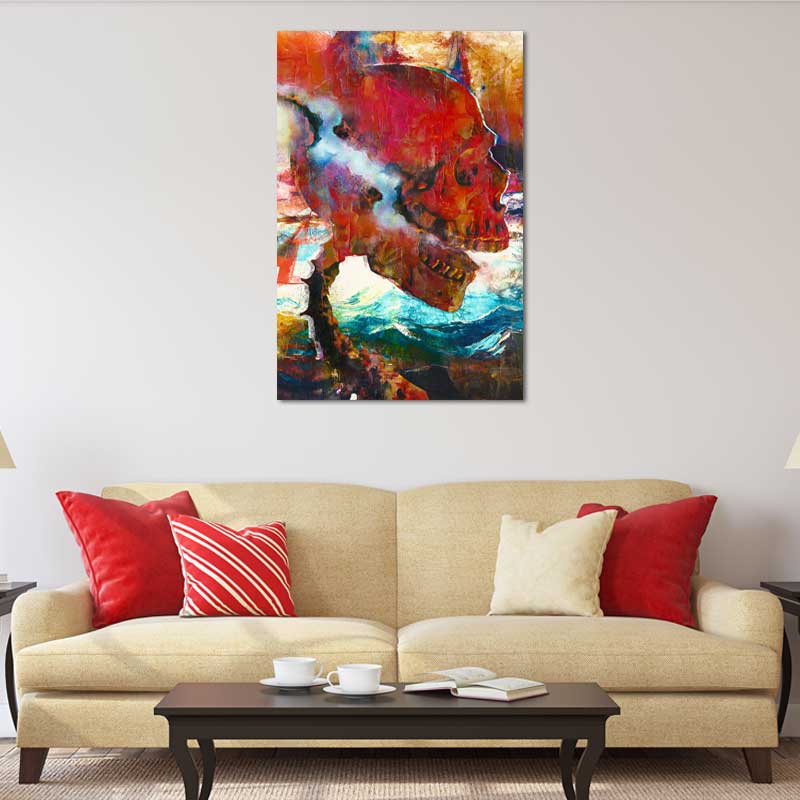 Tableau Peinture Tête de Mort - TabloDéco.fr
