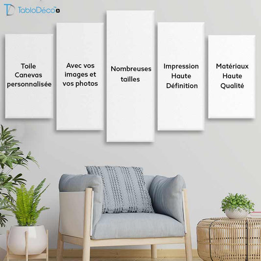Tableau personnalisé en 5 parties pas cher - TabloDéco.fr
