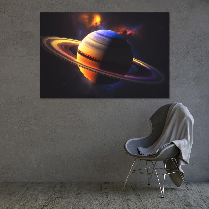 Tableau mural de la Planète Saturne - TabloDéco.fr