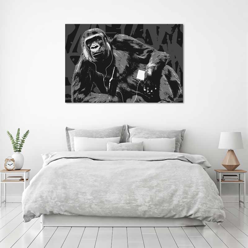 Tableau Singe Noir et Blanc