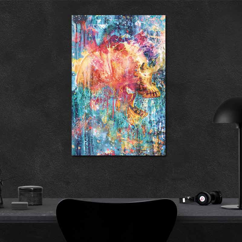 Tableau Tête de Mort Coloré