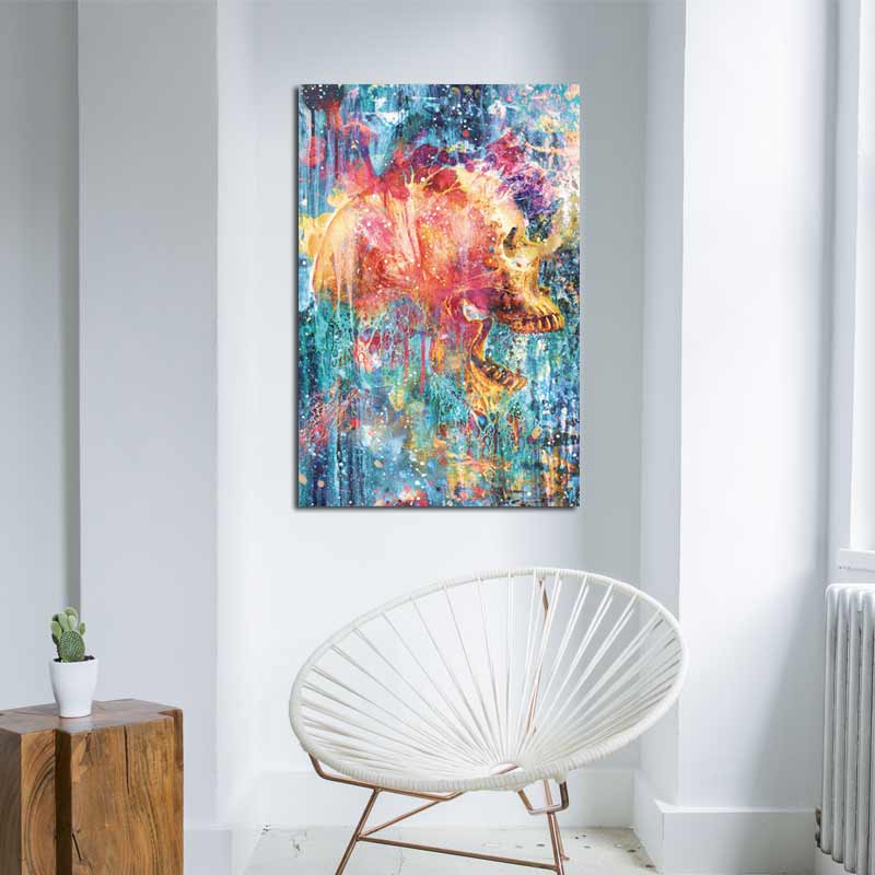 Tableau Décoratif Tête de Mort Coloré