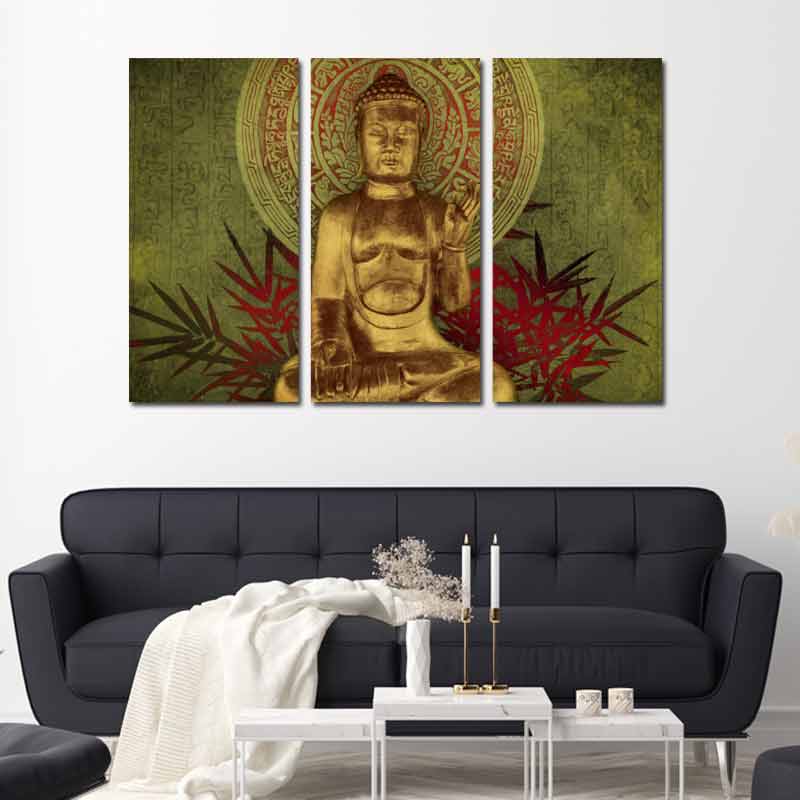 Tableau Triptyque Bouddha