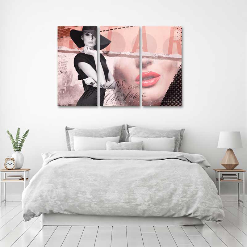 Tableau Triptyque Femme sur toile imprimée