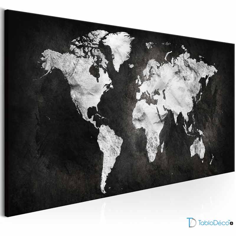 Acheter un Tableau World Map Dark and Silver