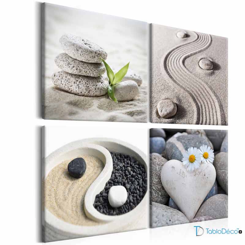Acheter des Tableaux Décoration Zen avec Sable et Cailloux