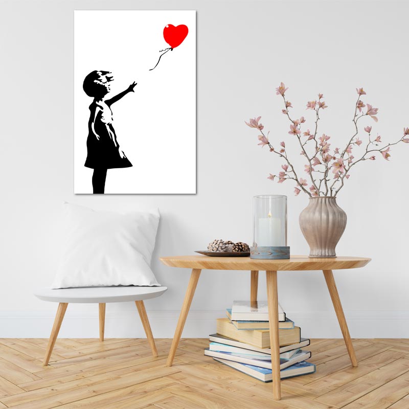 Reproduction sur toile "Girl with balloon" de Banksy - TabloDéco.fr