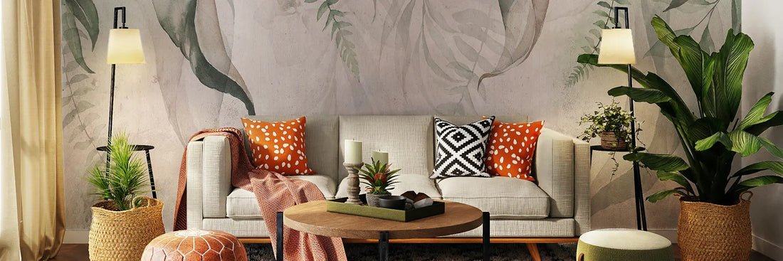 Papier peint panoramique : esprit terrasse d’été dans le salon