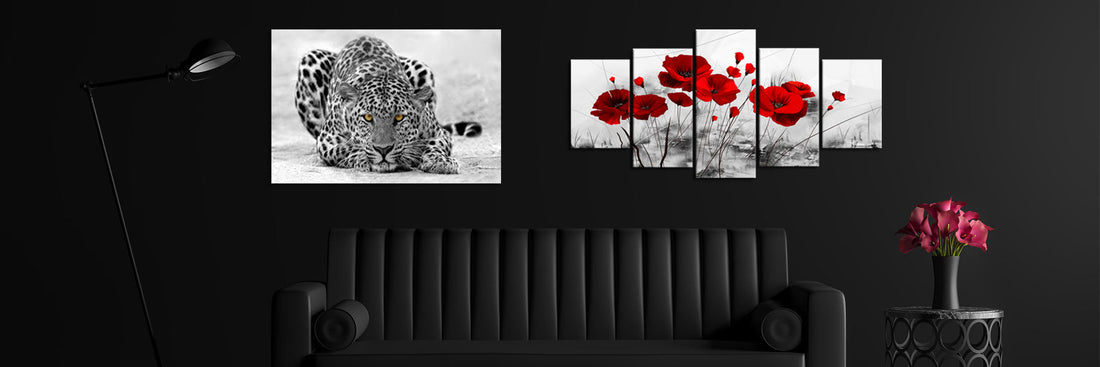 Tableau Noir et Blanc avec touche de couleur