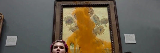 tableau de Van Gogh vandalisé avec de la soupe à la tomate
