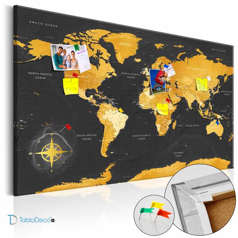 Tableaux en liège - Carte du Monde