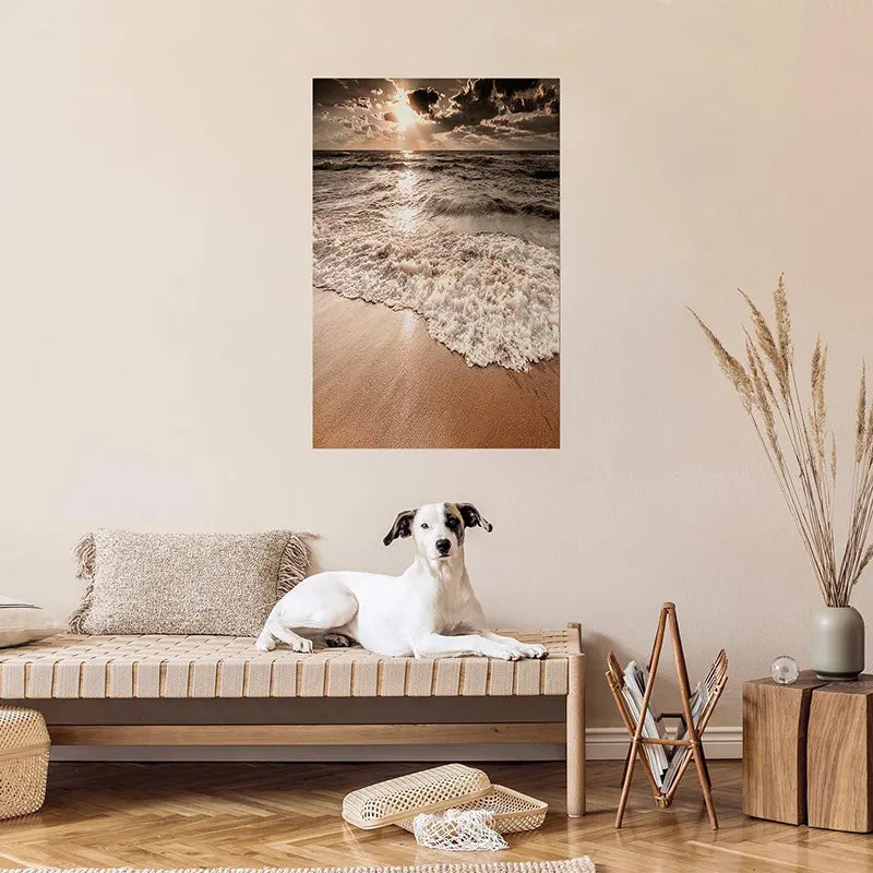 Affiche décorative d'une plage paradisiaque vagues