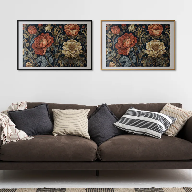 Poster Tapisserie Fleurie Rétro