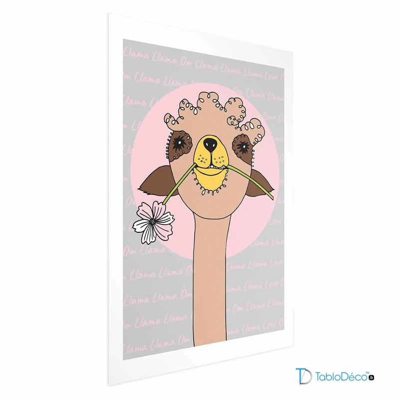 Affiche d'un Lama Joyeux avec une marge
