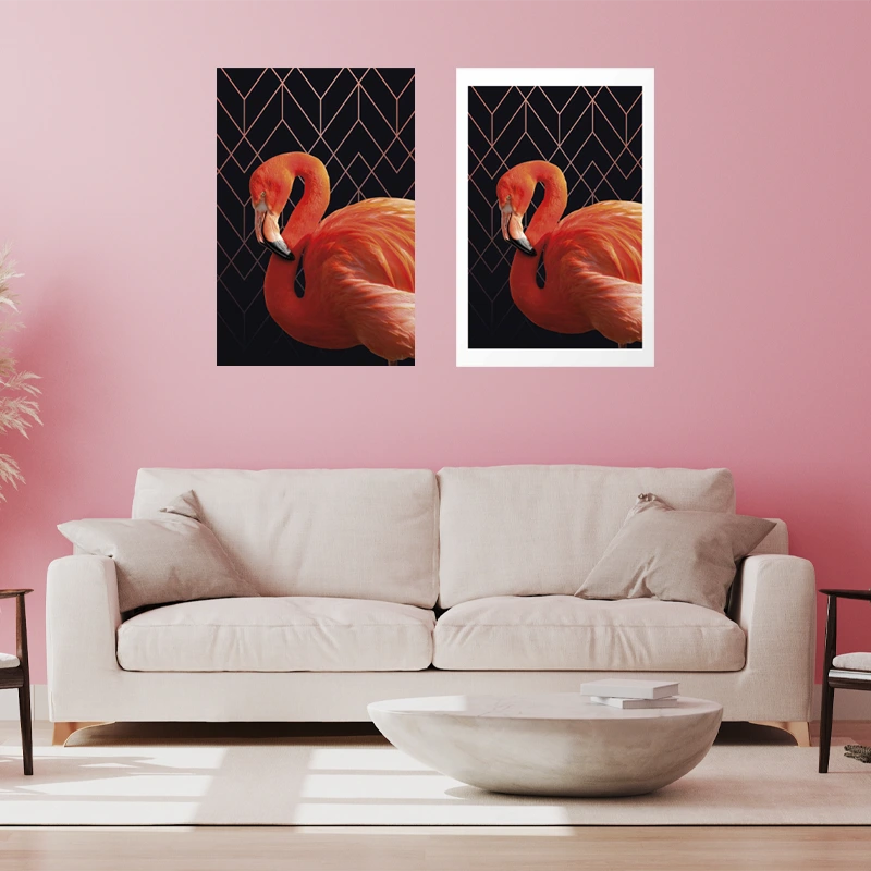 Affiche murale d'un flamant rose design