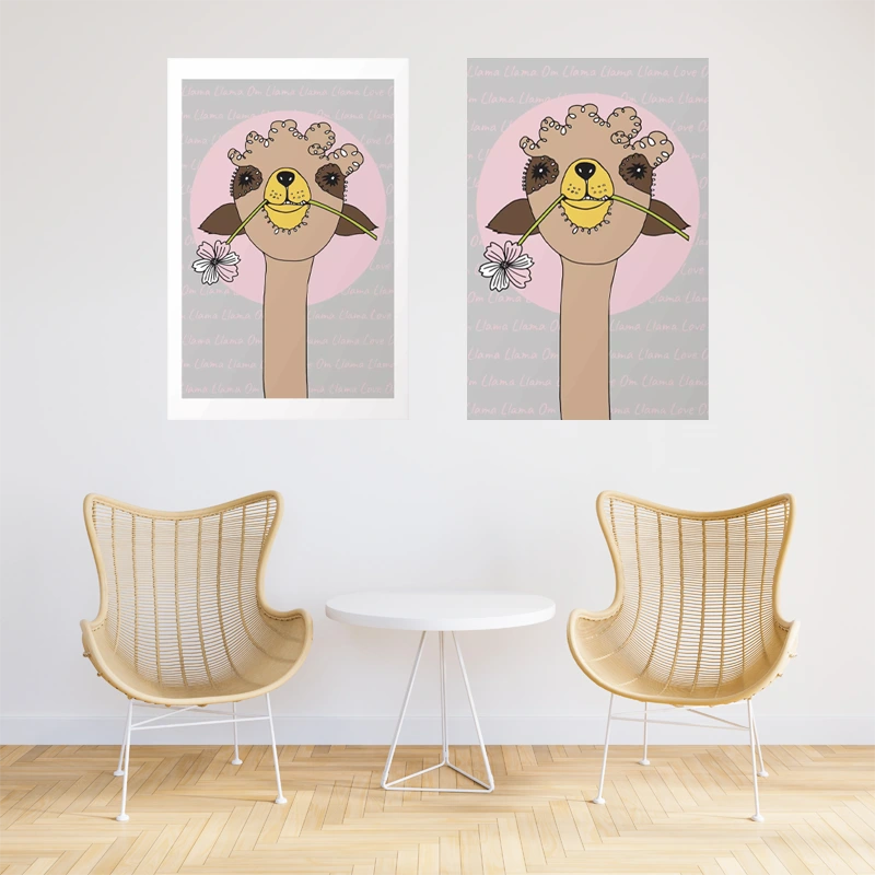Affiche murale avec un Lama Joyeux